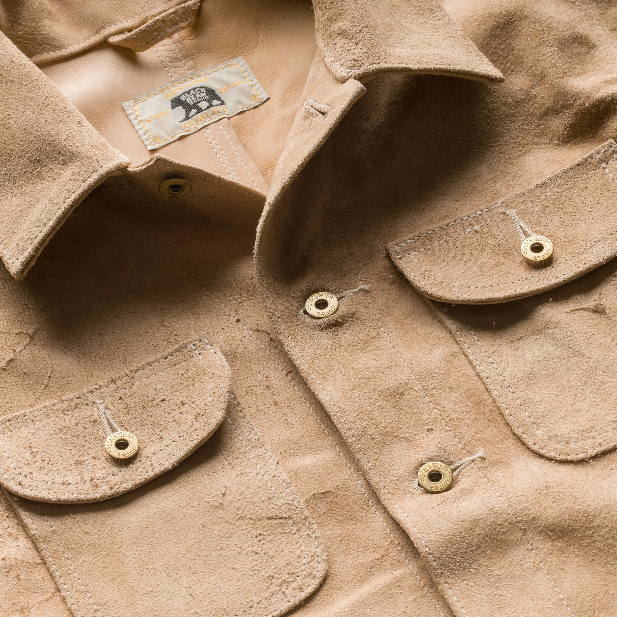 Aged Ivory Rough-Out Chore Coat | Black Bear Brand — Black Bear Brand